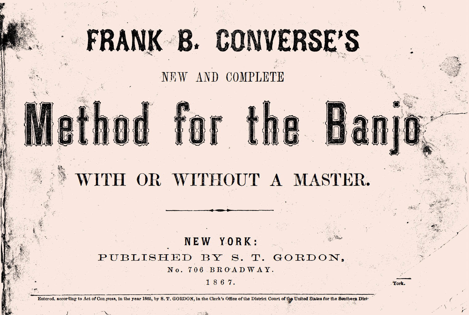 Method for the Banjo (1865 Greenbook)